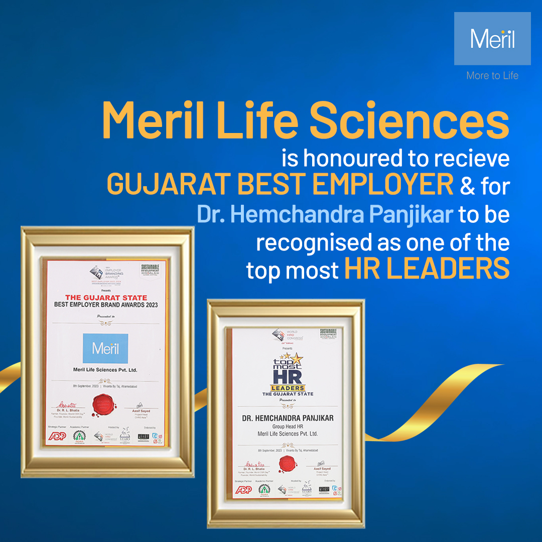 Meril is honored to receive the Gujarat Best Employer Brand Award and delighted for Dr. Hemchandra Panjikar for being acknowledged as one of the Top-most HR leaders.