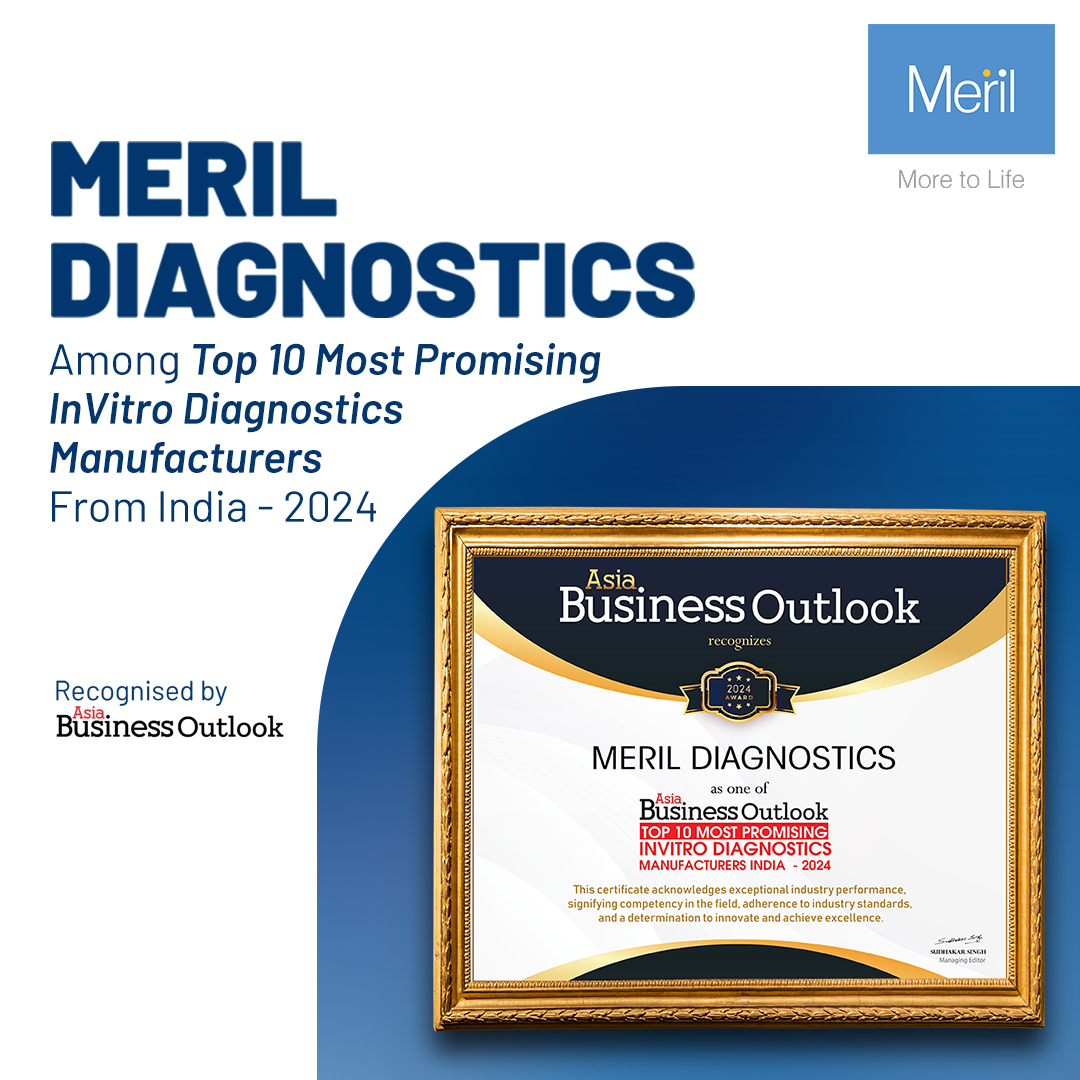 Meril Diagnostics shines as one of India’s Top 10 Most Promising In Vitro Diagnostics Manufacturers for 2024!