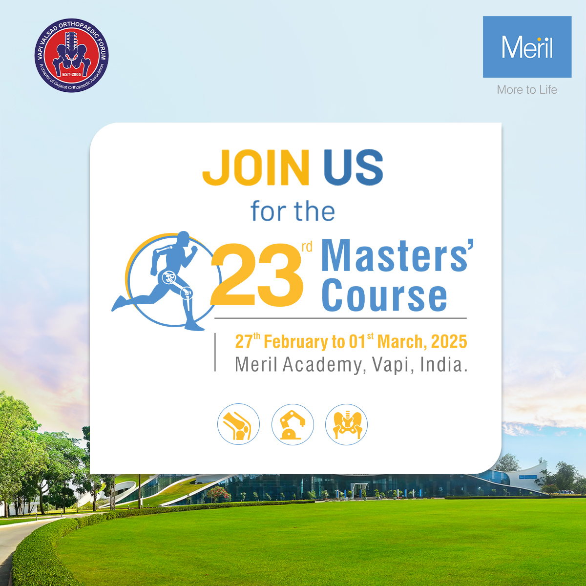 Join Meril at 23rd Masters' Course - Mark your calendars!