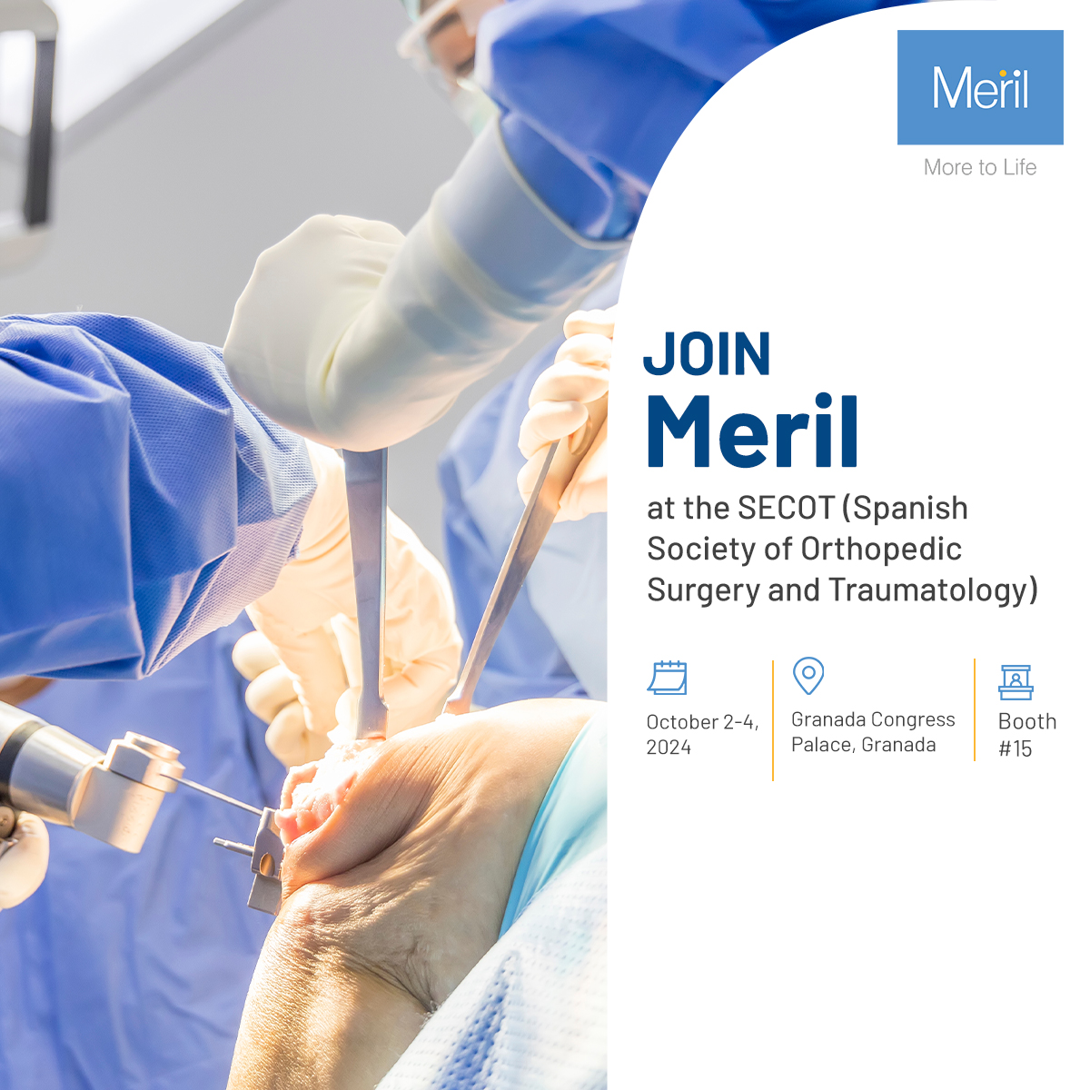 Join Meril at SECOT 2024: Spanish Society of Orthopedic Surgery and Traumatology