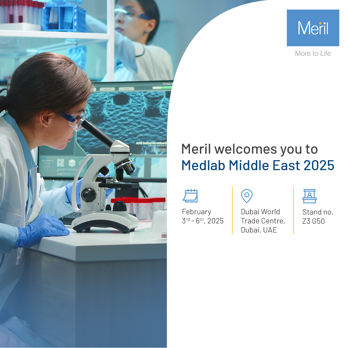 Join Meril at Medlab Middle East 2025! Save the dates!